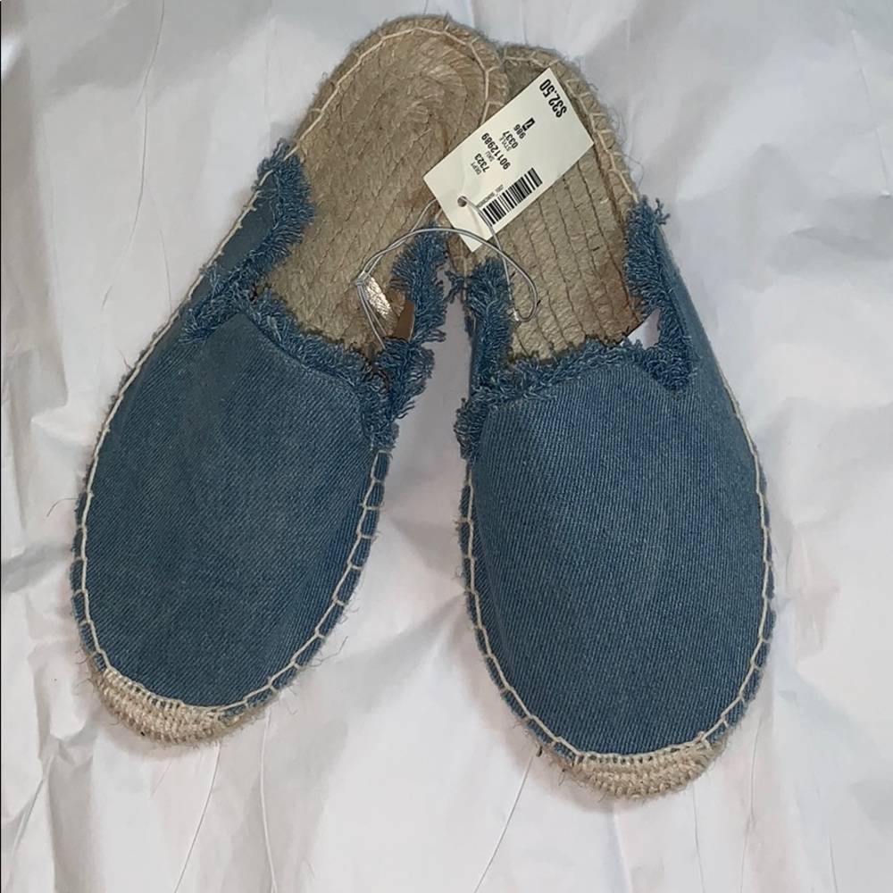 NWT American Eagle Denim Espadrille Mules